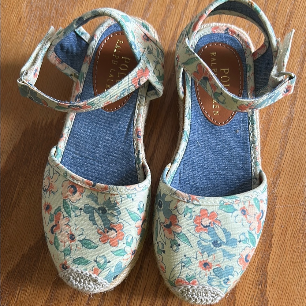 Polo by Ralph Lauren Green and Blue Espadrille Sandals